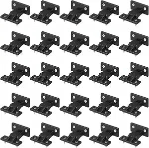 TEHAUX 20pcs Push-on Quick Fitting Furniture Panel Clip - Adjustable Nylon Cabinet Clip for Quick and Easy Installation - Ideal for Wall Cabinets and Shelves - Black