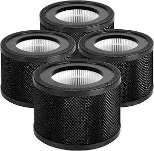 4-Pack TT-AP001 Replacement Filter Compatible with TaoTronics TT-AP001 and VAVA VA-EE014 Air Purifiers, 3-in-1 Filters