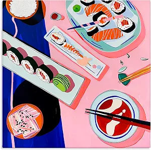 Stupell Industries Sushi Platter Kitchen, 24 x 24 Inch Canvas Wall Art