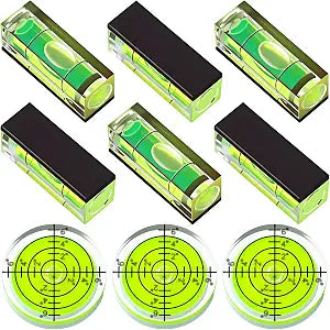 Dreyoo, 9 Pcs Bubble Spirit Levels, Magnetic Mini Square and Round Levels