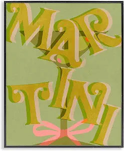 Classic Retro Martini Kitchen, 11 x 14 Inch Framed Gicle Print