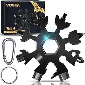 18-in-1 Snowflake Multi Tool, Fathers Day Mens Gifts, Birthday Gifts for Mens Dad Husband, Stocking Stuffers for Men, EDC Cool Gadgets Stainless Steel Bottle Opener Screwdriver