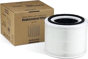 Aurora AR10F Air Purifier Replacement Filter, Compatible with Aurora AR100W, H13 True HEPA Filter with 3-in-1 Filter, 1 Pack, White