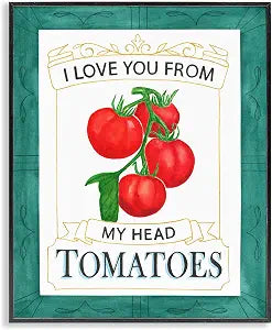 Tomato Pun Kitchen Humor, 11 x 14 Inch Framed Gicle Print