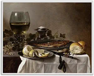Classic Still Life with Herring, 16 x 20 Inch Framed Gicle Print