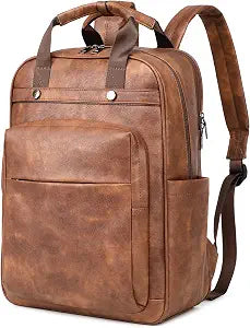 Rcrirth PU Leather Backpack for Women | 17 Inch Laptop Backpack