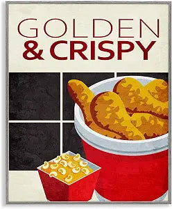 Golden Crispy Fried Food Kitchen, 11 x 14 Inch Framed Gicle Print