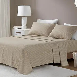 Beautyrest 100% Cotton Cozy Print Flannel Sheets Queen Size - 4 Piece