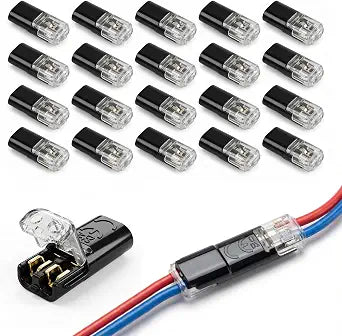 Double Wire Plug in Connector, 2 Pin LED Light Strip Low Voltage Connector
