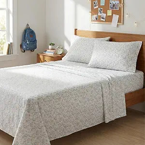 Aeropostale 4 Piece Premium All Season Microfiber Sheet Set, 2 Pillow Cases, 1 Fitted Sheet, 1 Flat Sheet, Fits Mattresses up to 16��� Deep, Twin Size, Paisley Sage and Blush