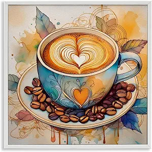 Modern Caf Latte Kitchen, 12 x 12 Inch Framed Gicle Print
