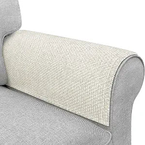 Couch Arm Covers, Sofa Arm Covers, Waterproof Armrest Cover for Sofa, Armchair, Loveseat, Non-Slip Recliner Arm Cover, Headrest Cover, Arm Chair Covers Set of 2 (Beige, 24"20")