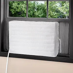 Little World Indoor Air Conditioner Cover - Window AC Covers for Inside, White Double Insulation, 21 x 15 x 3.5 Inches