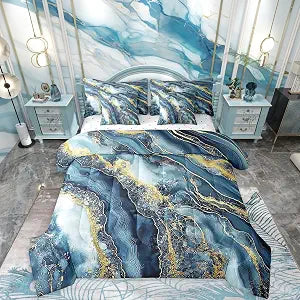 Erosebridal Indigo Tie Dye Bedding Set for Kids Teens