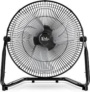 Simple Deluxe Comfort Zone Cradle Floor Fan, 12 Inch 3-Speed High Velocity, 230 Degree Adjustable Tilt, All-Metal, Carry Handle, Rubber Feet,Ideal for Home, Bedroom & Office, Black