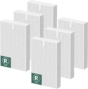 HPA300 Air Purifier Filter R Replacement for Honeywell Air Purifier HPA 100/200/300 and 5000 Series, 6 Pack Middle Main Filter Compatible with Honeywell R Filter (HRF-R3 & HRF-R2 & HRF-R1)