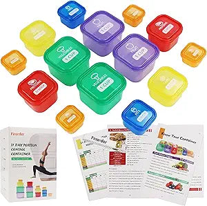Finorder 21 Day Portion Control Container Kit, 14-Piece