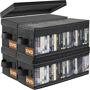 DVD Storage Box with Clear Window - 4 Pack