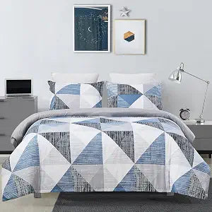 Vaulia Microfiber Modern Duvet Cover King, Blue
