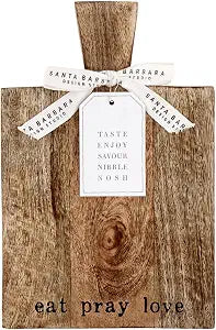 Santa Barbara Design Studio Charcuterie Boards Rectangular Mango Wood Serving Tray for Cheese, Meat, and Fruit, 8" x 12" x 2", Eat Pray Love
