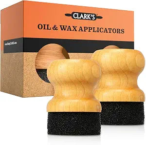 CLARK'S Cutting Board Oil & Wax Round Applicator with Maple Wood - 2 Pc