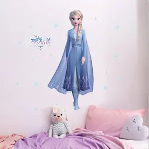 Disney Frozen Elsa Wall Decals - 33" Princess Elsa Wall Vinyl Stickers Bedroom Decor - Peel and Stick Room Decorations