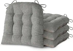 Chair Cushions for Dining Chairs Set of 4 18x16.5x3ins Light Grey