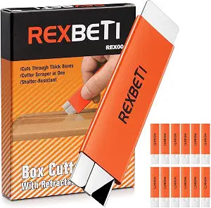 REXBETI 12 Pack Box Cutter, Handy Box Opener, Retractable Utility Knife
