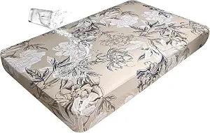 Waterproof Loveseat Cushion Cover Indoor Outdoor Stretch Printed Floral Cushion Cover for Couches and Sofas Washable