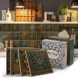 VICCI 12 Pcs Peel and Stick Tiles, 5.9x5.9 Waterproof Vinyl Tile Stickers