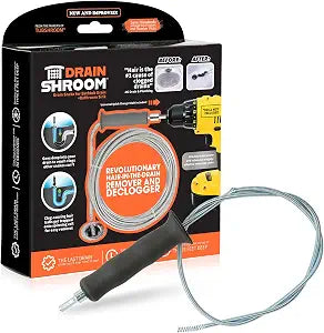 DrainShroom DSSNK070 Revolutionary Tub and Sink Snake Auger Clog Remover for Bathroom Drains, 42 Inch, Stainless