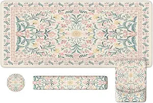 iLeadon Pink Desk Mat Set Cute,Mouse Pad and Keyboard Pad Mat for Desk