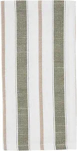 SARO LIFESTYLE Striped Cloth Napkins (Set of 4) - Farmhouse Table Napkins for Everyday Dining, Casual Entertaining, Kitchen Table Settings & Decorative Dinner Tables, 20"x20", Olive