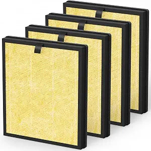 4 Packs AP303 AP304 Replacement Filter Compatible with DAYETTE AP303 AP304 AP308 FRESHDEW AP303 AP304 Air Cleaner Purifier, Pet Care Filter, Yellow