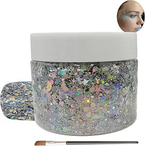 50ml Holographic Body Glitter Gel ��� Star & Moon Sequin for Face Hair