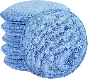 FONAROLL Microfiber Wax Applicator Pads, Car Wax Applicator, Buffing & Detail Polishing Foam Pads for Car Cleaning and Fine Polishing (5" Diameter, 6 Pack)