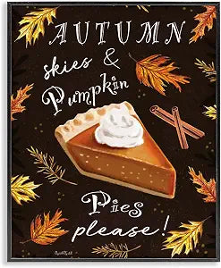 Autumn Skies Pumpkin Pies Still Life, 11 x 14 Inch Framed Gicle Print