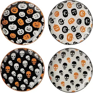 Oneida Vintro Halloween 4-Piece Accent Plates, Appetizer Plate Set for 4