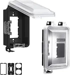 SURAIELEC Ultra-Slim Outdoor Outlet Cover for Switch, 1-Gang, Black, 2-Pack
