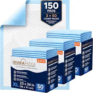Chucks Disposable Underpads 23x36 150 Count Bed Pads Incontinence Chux Pads