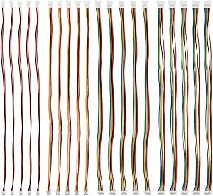 20Pcs 1.25mm 2-5Pin Male Female Extension Cord, 200mm Terminal Wire