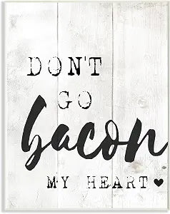 Bacon My Heart Funny Kitchen, 10 x 15 Inch Mounted Print on Wall Plaque