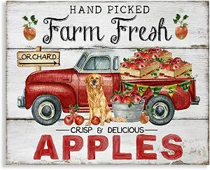 Stupell Industries Farm Fresh Apples Truck, 24 x 30 Inch Canvas Wall Art