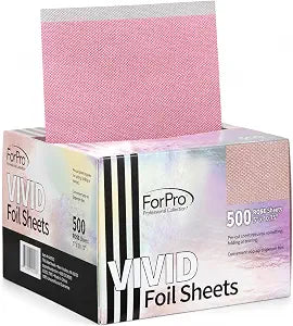 ForPro Professional Collection Vivid Rose Embossed Foil Sheets, Aluminum, Pop-Up Foil Dispenser, Hair Foils for Color Application & Highlighting Services, Food Safe, 5” W x 10.75” L, 500-Count