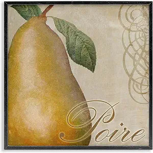 Vintage French Pear Still Life, 12 x 12 Inch Framed Gicle Print