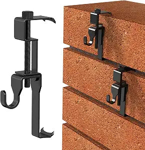 Lewufe Stainless Steel Brick Wall Clips, Brick Hooks Clamp Outdoor Heavy Duty 1-3/4" to 2-1/2" Brick Hook Brick Hangers No Drill, 6 Packs