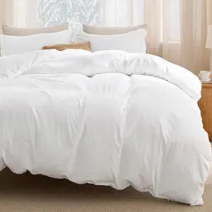 Bedsure White Queen Bed Sheets Set 5 Pieces Prewashed Soft Bedding