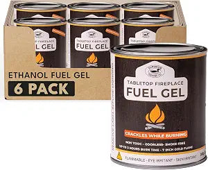Superior Trading Co. Real Flame Gel Fuel Cans for Fireplace, Clean-Burning Ethanol Fuel Gel, Smoke-Free, 3-Hour Burn, Indoor Safe, 368g, 6 Pack