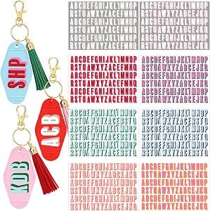 8 Sheets Custom UV Dtf Shadow Monogram Stickers, Retro
