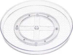 Amazon Basics Clear Lazy Susan Turntable Organizer for Organization, 12-Inch, 2-Pack